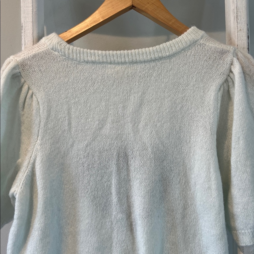 Anthropologie Maeve medium Short-Sleeve Crew Sweater with Black Heart - Picture 8 of 8